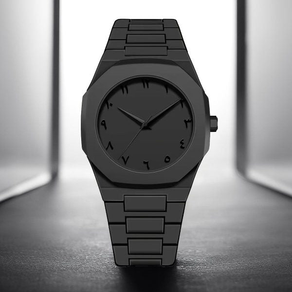 Full BLACK AURA Quartz Watch – Lightweight Design, , Premium Quality & Finish